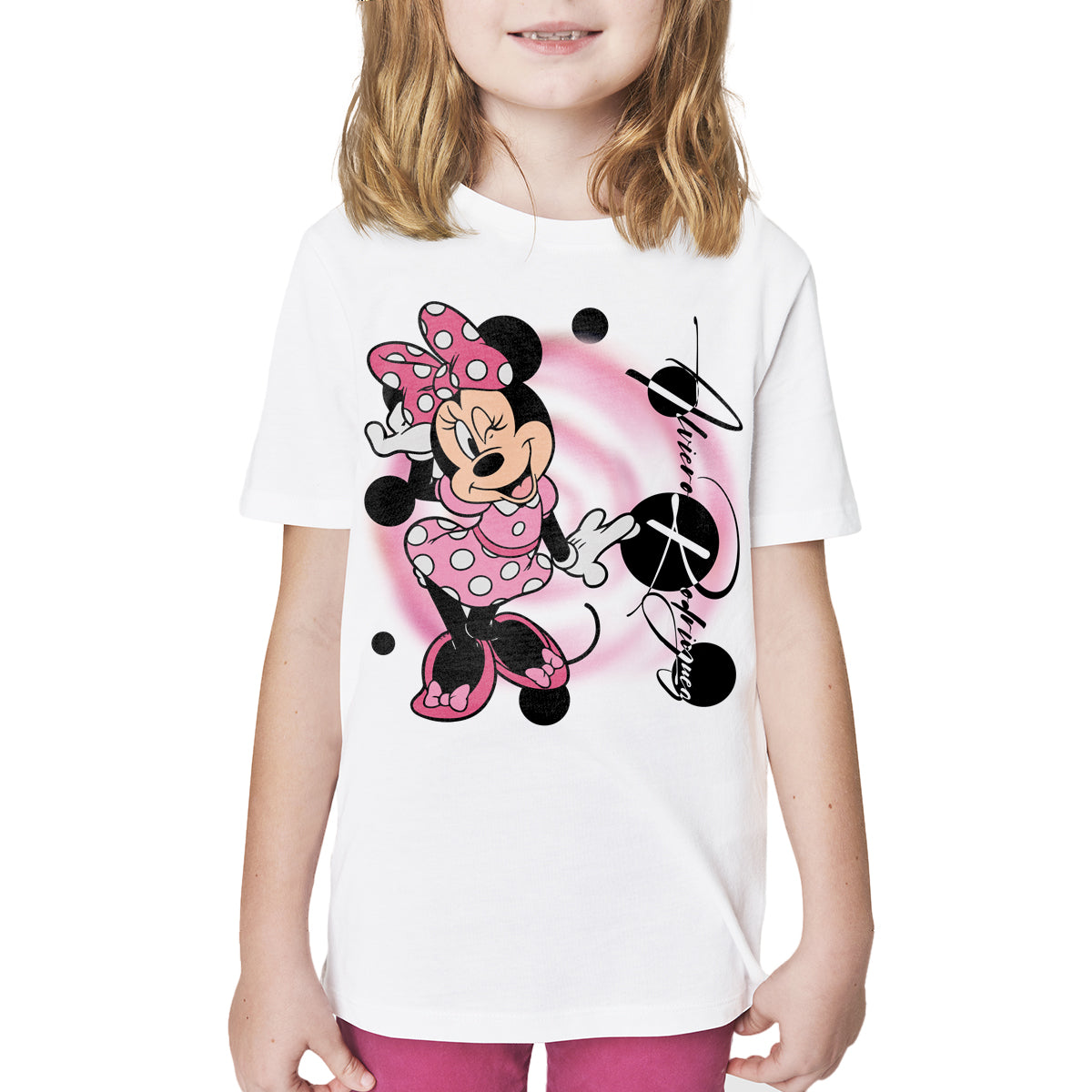 Maglietta Bambina Minnie Mouse - Cotone 100%, Maniche Corte, Stampa Alta Qualità, Taglia Regular, Made In Spain - Foto 1