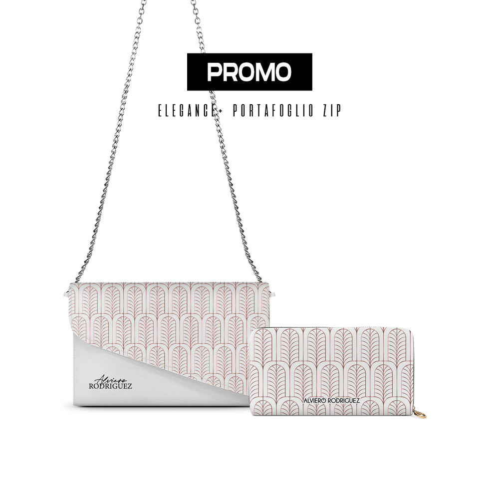 Promo Elegance + Portafoglio Zip Bianco Arabic