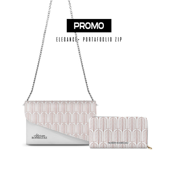 Promo Elegance + Portafoglio Zip Bianco Arabic