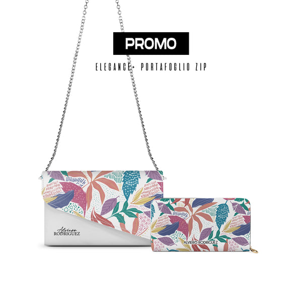 Promo Elegance + Portafoglio Zip Bianco Artistic Season