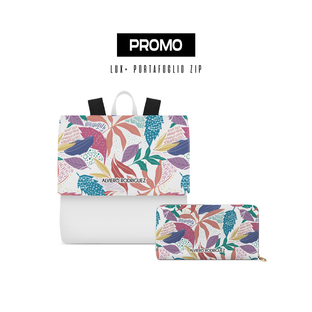 Promo Zainetto Lux + Portafoglio Zip Bianco Artistic Season