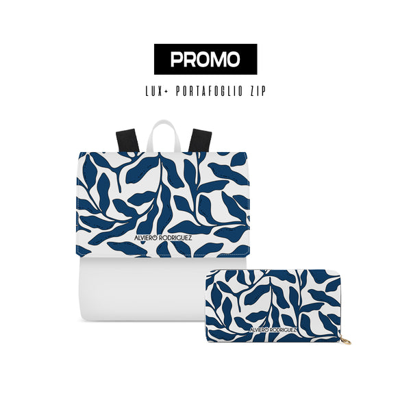 Promo Zainetto Lux + Portafoglio Zip Bianco Intense Blue
