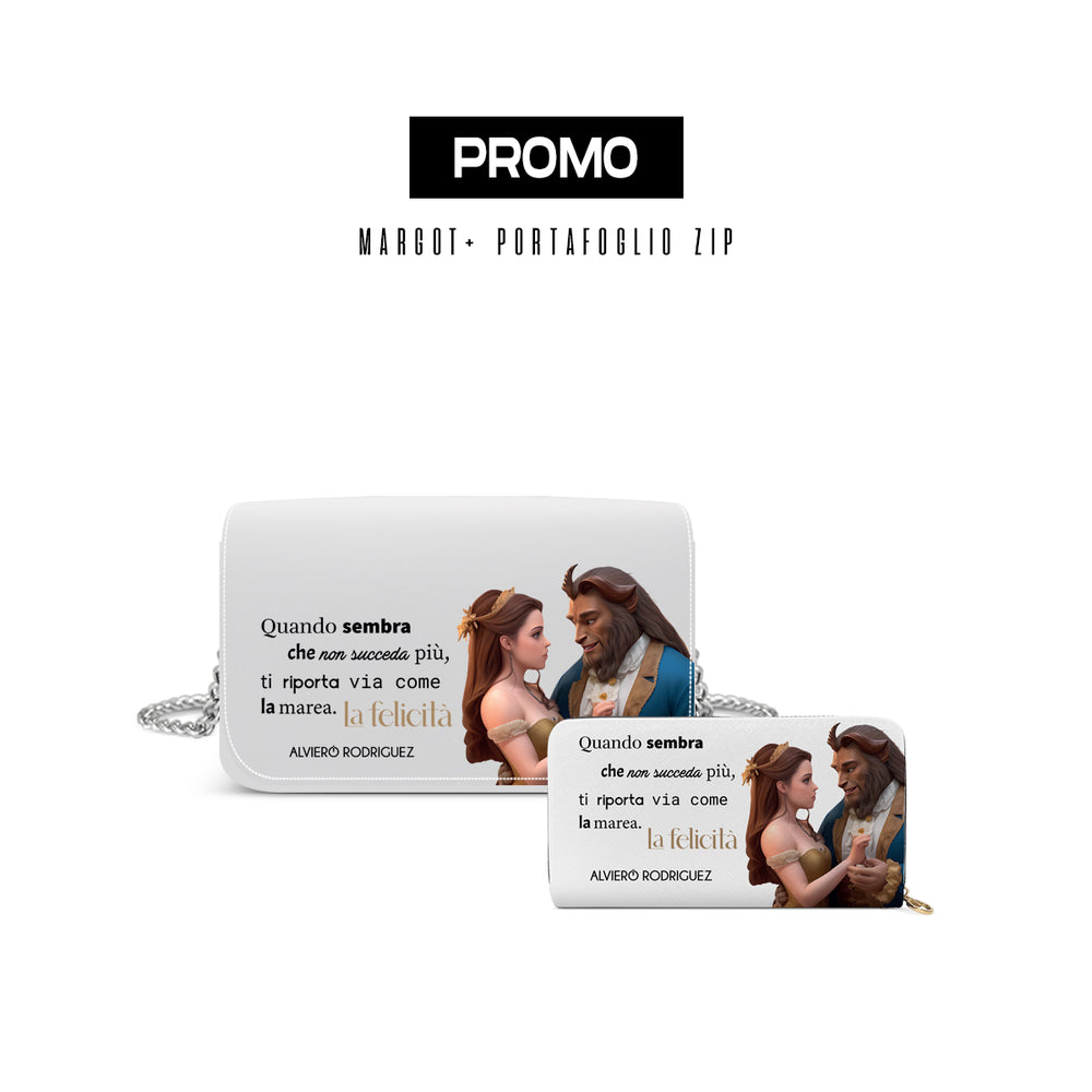 Promo Margot + Portafoglio Zip Bianco Felicità