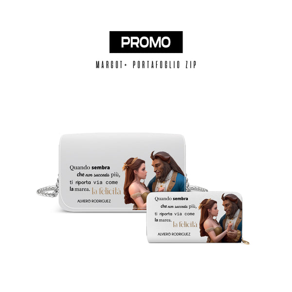 Promo Margot + Portafoglio Zip Bianco Felicità