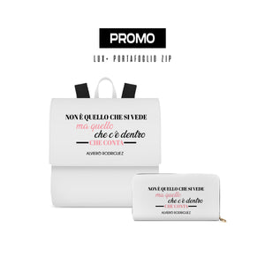 Promo Zainetto Lux + Portafoglio Zip Bianco Non è quello che