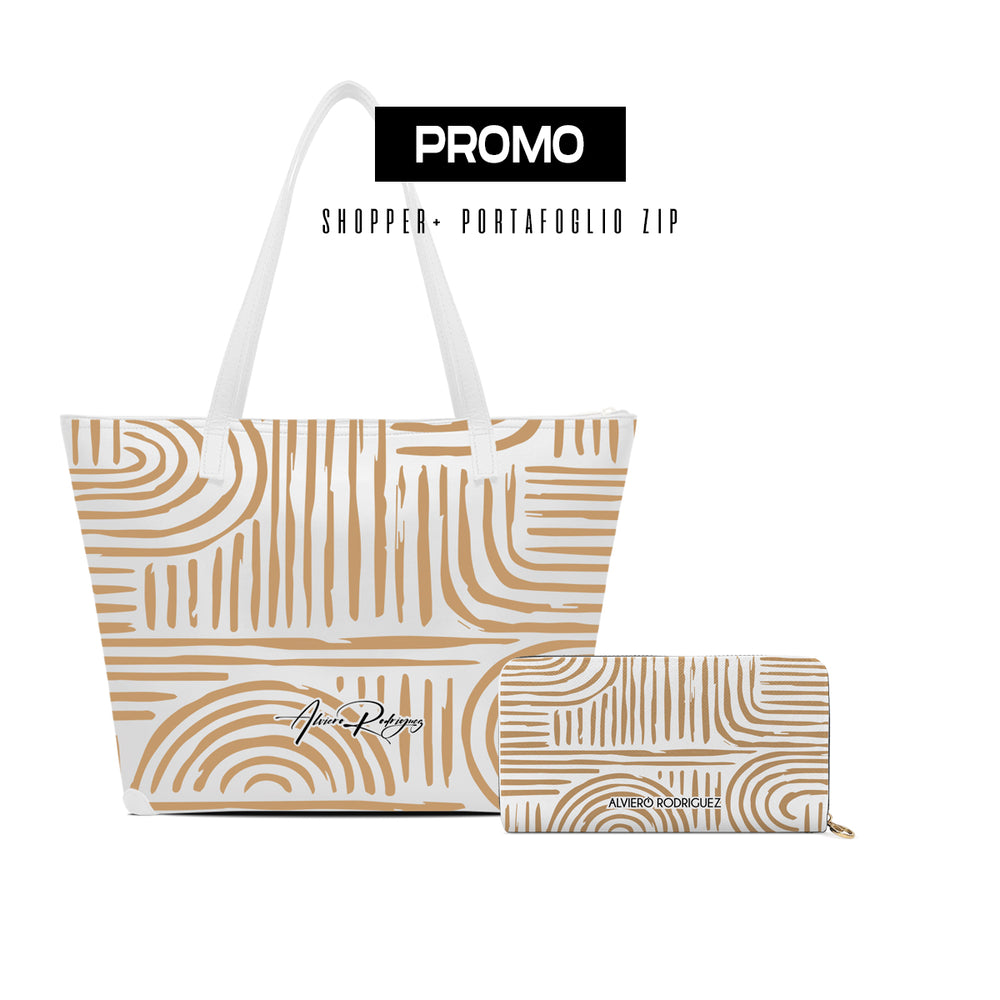 Promo Maxi Shopper + Portafoglio Zip Bianco Cheope