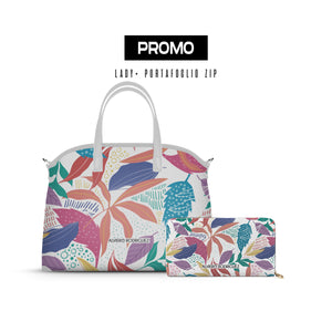 Promo Lady + Portafoglio Zip Bianco Artistic Season