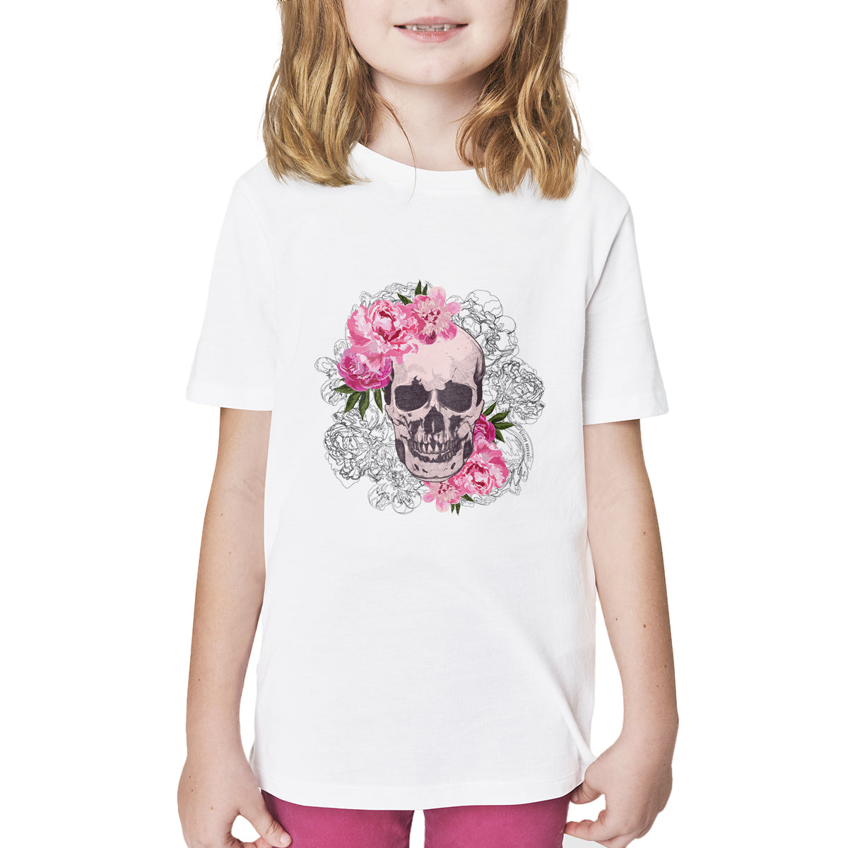 T-Shirt Bambina Skull Roses