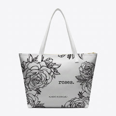 SHOPPER MAXI BIANCA ROSES BLACK