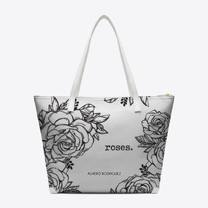 SHOPPER MAXI BIANCA ROSES BLACK
