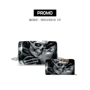 Promo Margot + Portafoglio Zip Bianco Skull Love