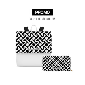 Promo Zainetto Lux + Portafoglio Zip Bianco Essential Line Black