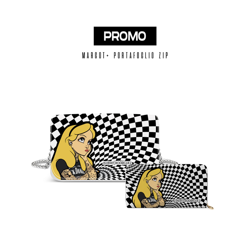 Promo Margot + Portafoglio Zip Bianco Alice Tattoo