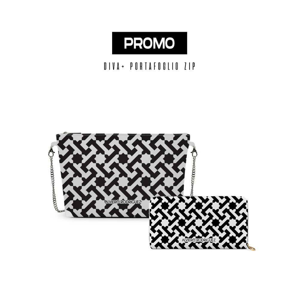 Promo diva + Portafoglio Zip Bianco Essential Line Black
