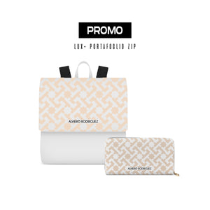 Promo Zainetto Lux + Portafoglio Zip Bianco Essential Line