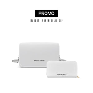 Promo Margot + Portafoglio Zip Bianco Basic