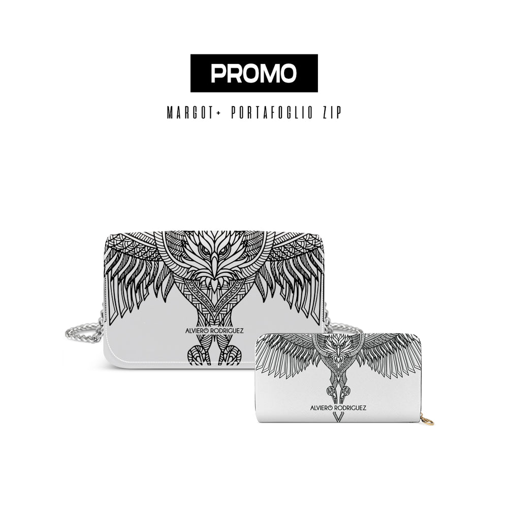 Promo Margot + Portafoglio Zip Bianco Gufo