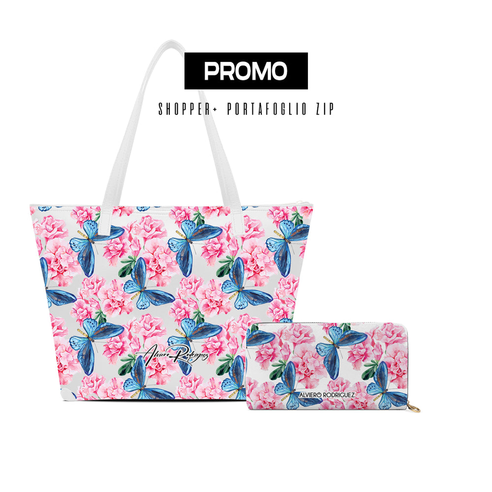 Promo Maxi Shopper + Portafoglio Zip Bianco Azalea
