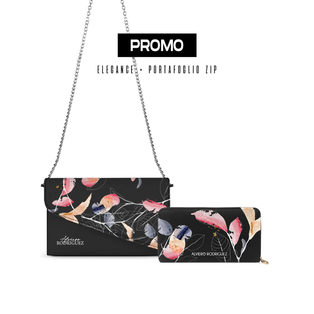 Promo Elegance + Portafoglio Zip Brush Leafs