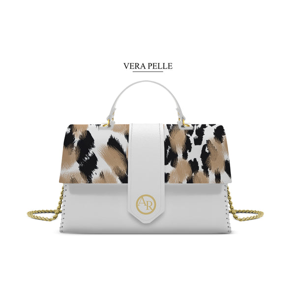 Borsa Bianca Alice Leopard Brush