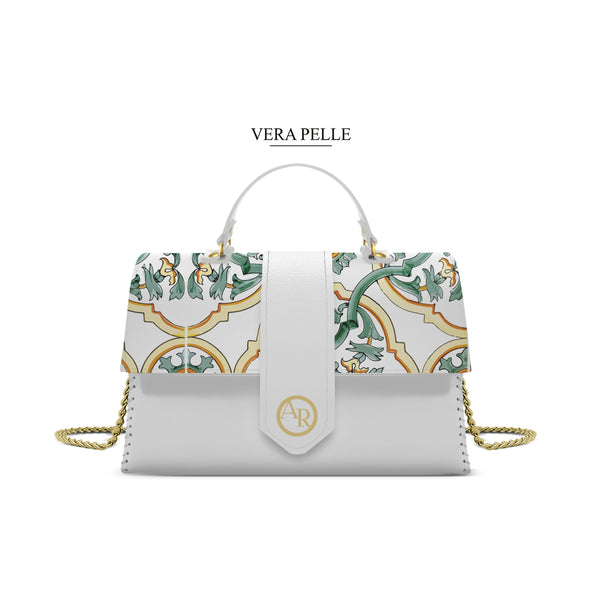 Borsa Bianca Alice Maioliche Gialle