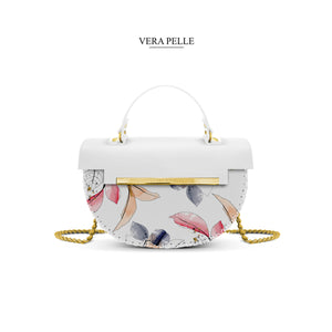 Borsa Bianca Giulia Brush Leafs