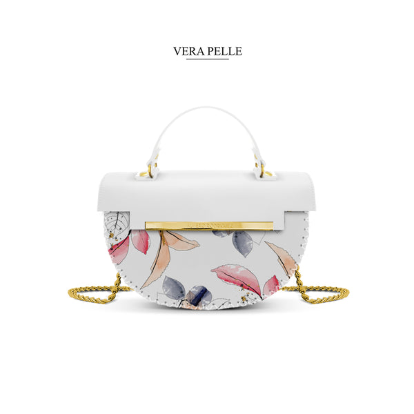 Borsa Bianca Giulia Brush Leafs