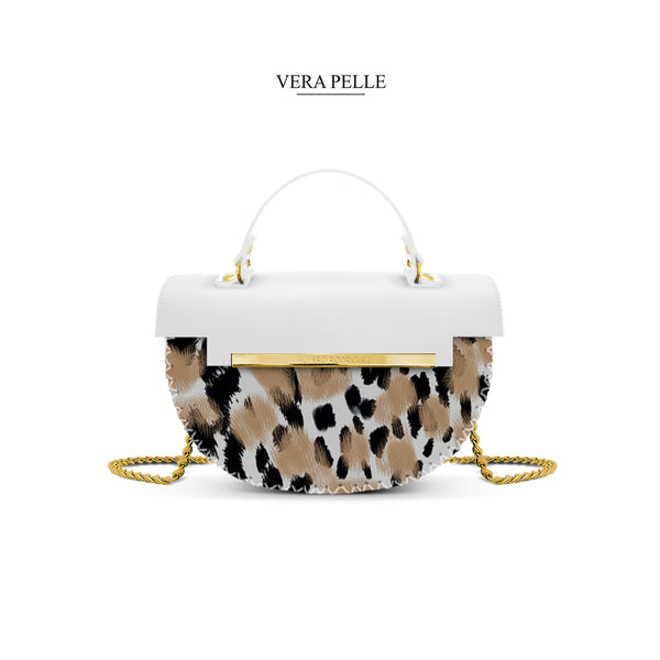 Borsa Bianca Giulia Leopard Brush