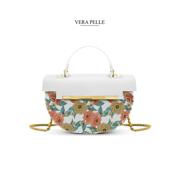 Borsa Bianca Giulia Drawn Floral