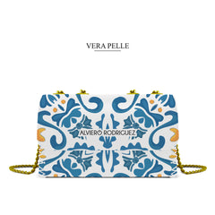 Borsa Madame Bianca Blu Maioliche