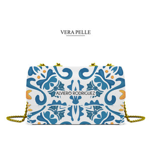 Borsa Madame Bianca Blu Maioliche