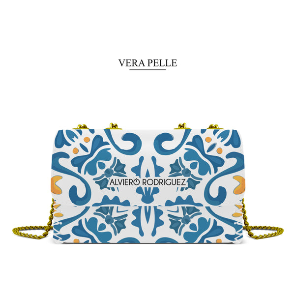 Borsa Madame Bianca Blu Maioliche