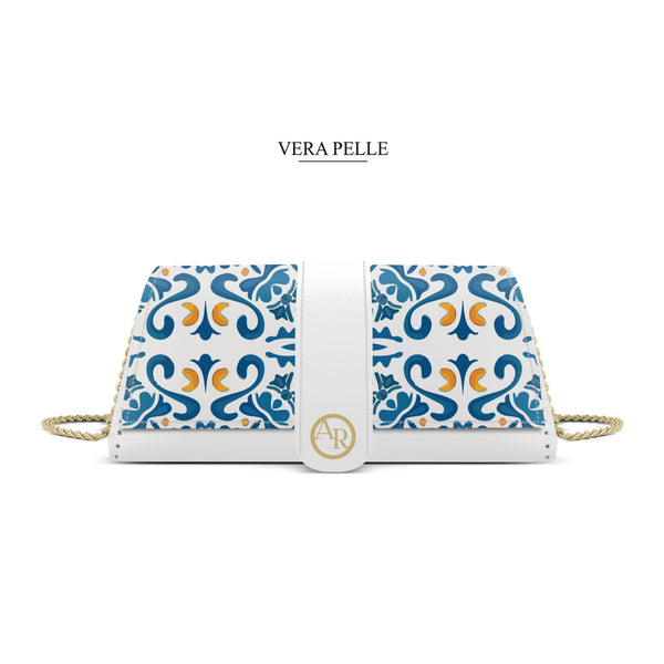 Borsa Bianca Royal Blu Maioliche
