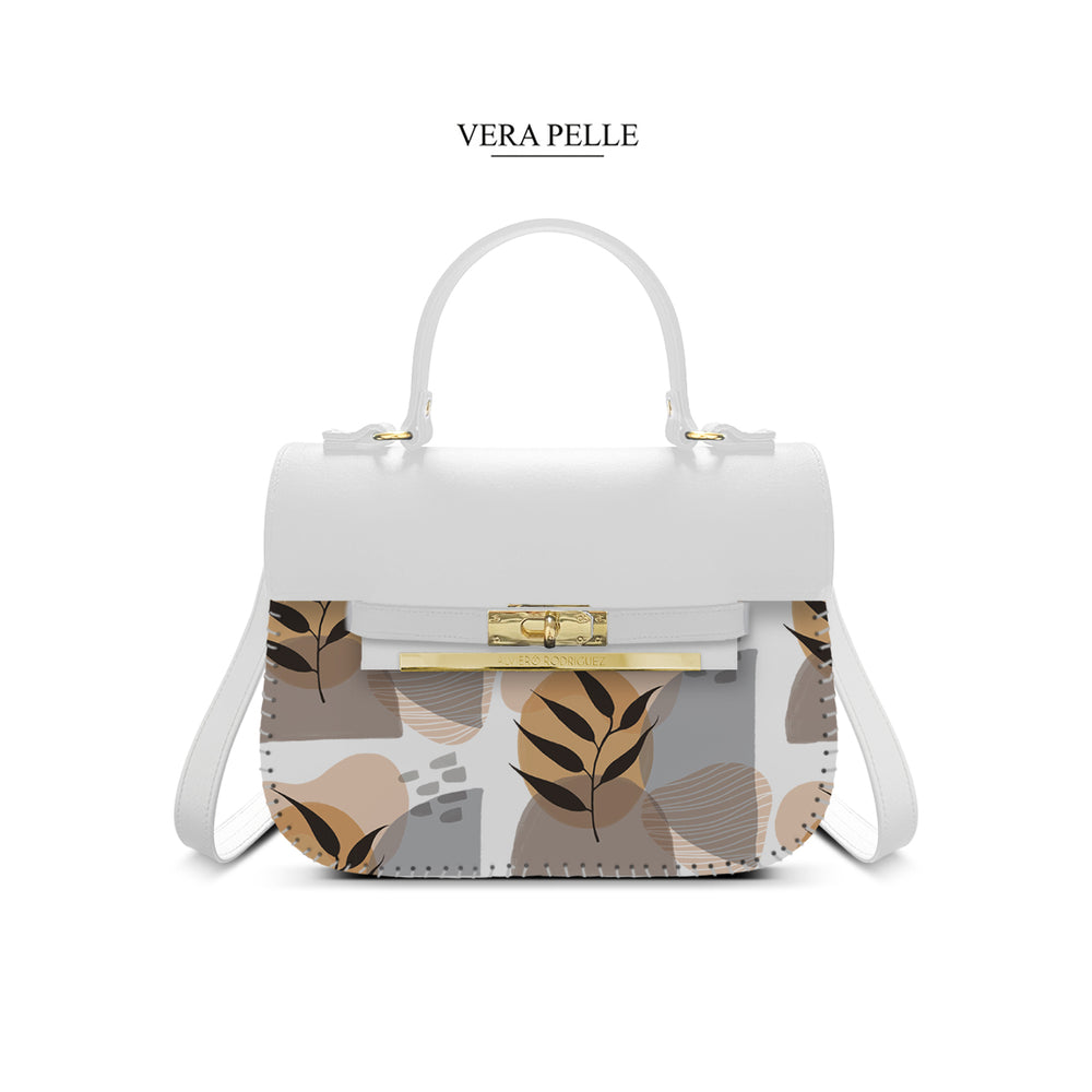 Borsa Bianca Zoe Abstract Plant