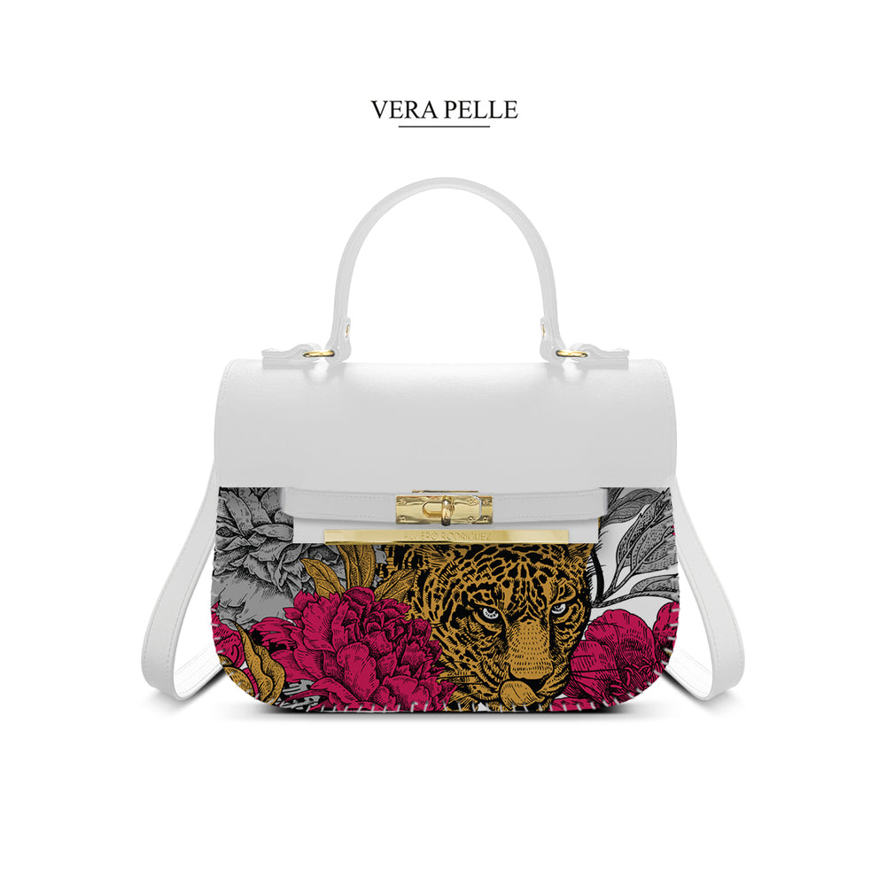 Borsa Bianca Zoe Floral Leopard