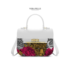 Borsa Bianca Zoe Floral Leopard