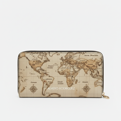 Portafogli Zip Map Brown