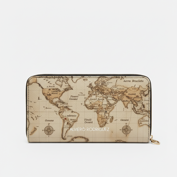 Portafogli Zip Map Black