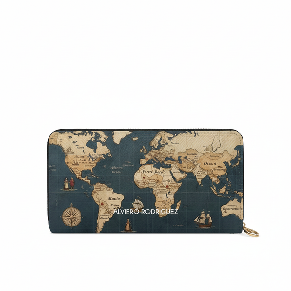 Portafogli Zip Map Black