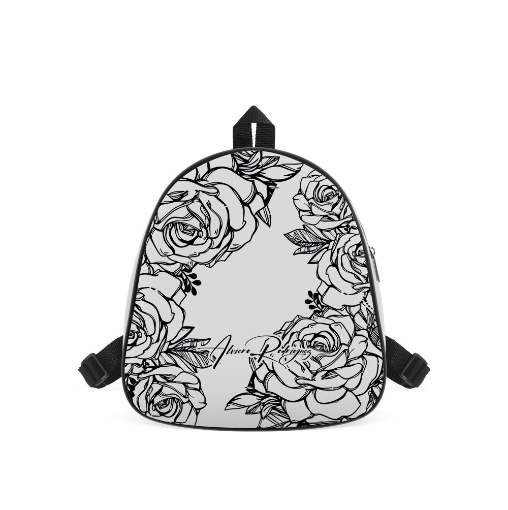 Zaino Bianco Nice Roses Black