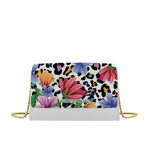 Borsa bianca Flower Leopard