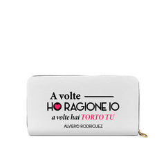 Portafogli Zip Bianco A volte ho ragione