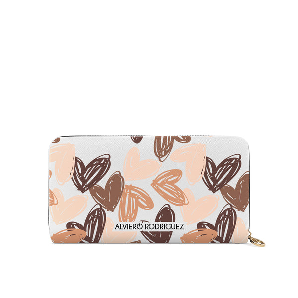 Portafogli Zip Bianco Brown Heart