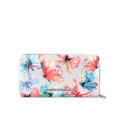 Portafogli Zip Bianco Butterfly Watercolors