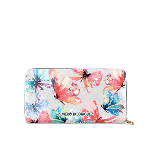 Portafogli Zip Bianco Butterfly Watercolors