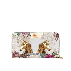 Portafogli Zip Bianco Horse Gold