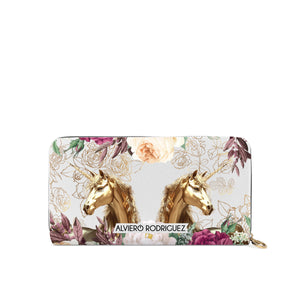 Portafogli Zip Bianco Horse Gold
