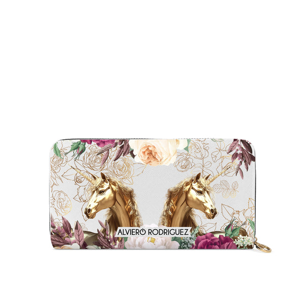 Portafogli Zip Bianco Horse Gold
