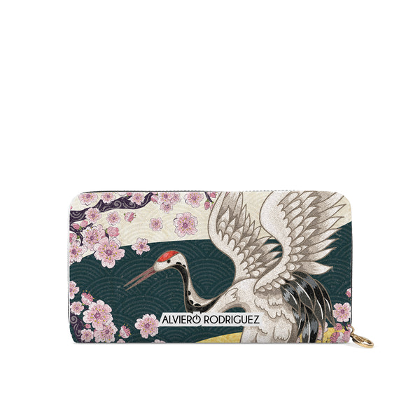 Portafogli Zip Bianco Japanese gru