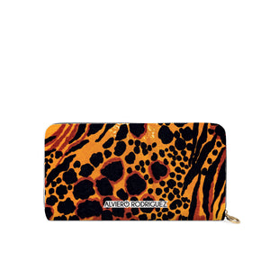 Portafogli Zip Bianco Orange leopard